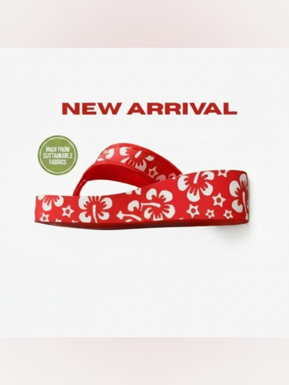 Love From Janet Red Hibiscus Platform Sandals Flip Flops Y2K Size 10 NWT